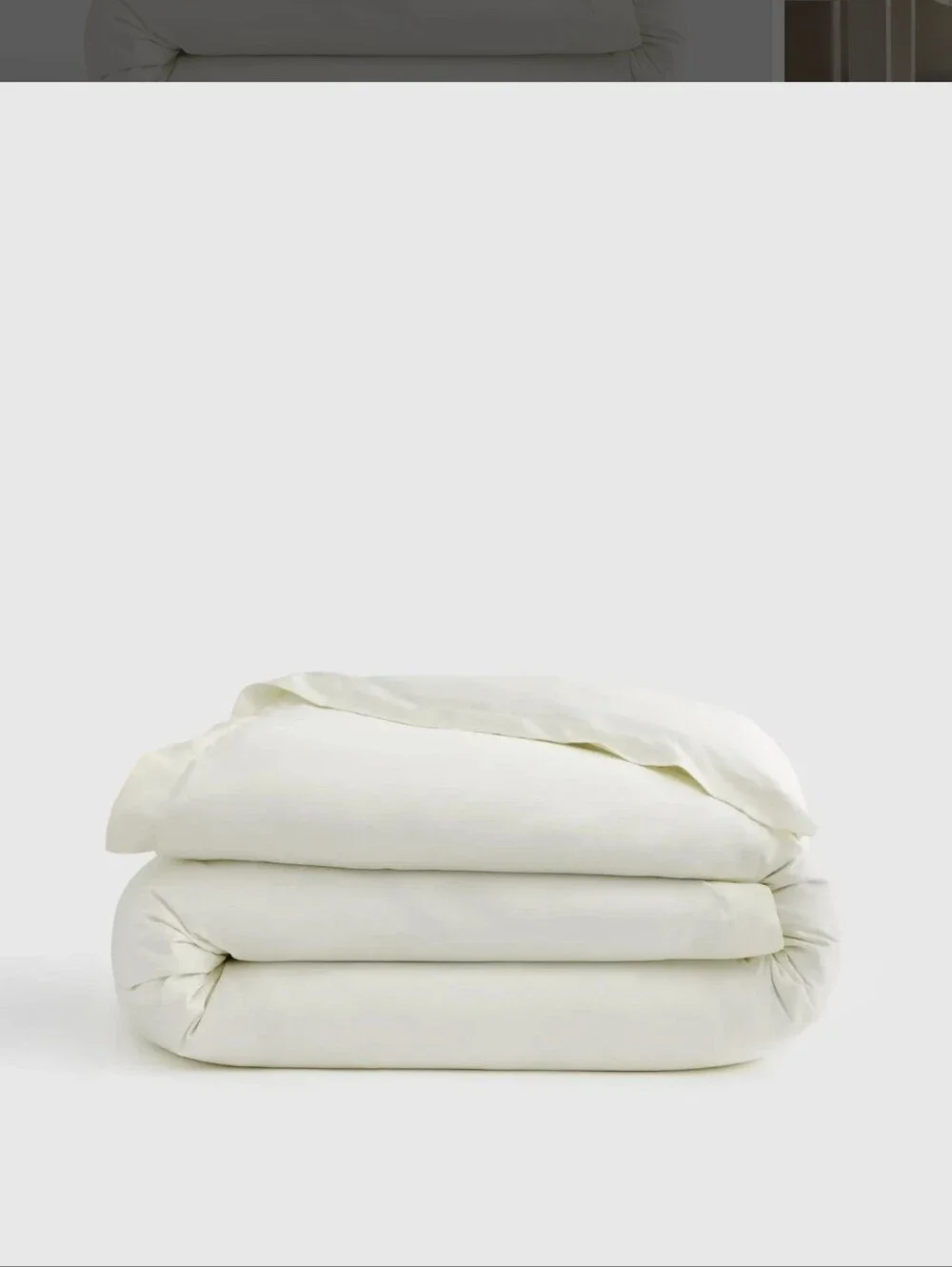 Quince FULL / QUEEN Ivory Giza Cotton Sateen Duvet Cover ONLY 100% Cotton